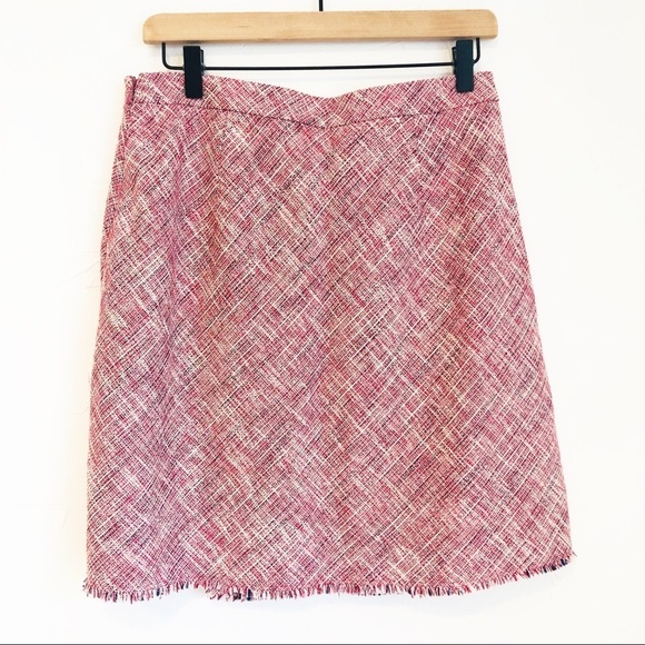 🔥SALE🔥 Banana Republic pink fringe trim faux wrap skirt NWOT - Picture 5 of 8